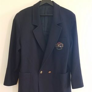 BURBERRY Prorsum Vintage Navy Crested Blazer